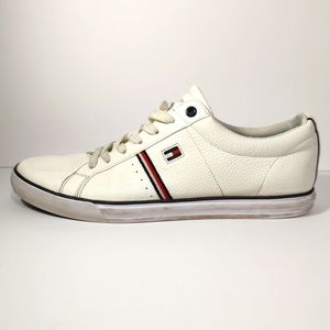 tommy hilfiger shoes men 11.5 leather sneakers style: tmreynard white